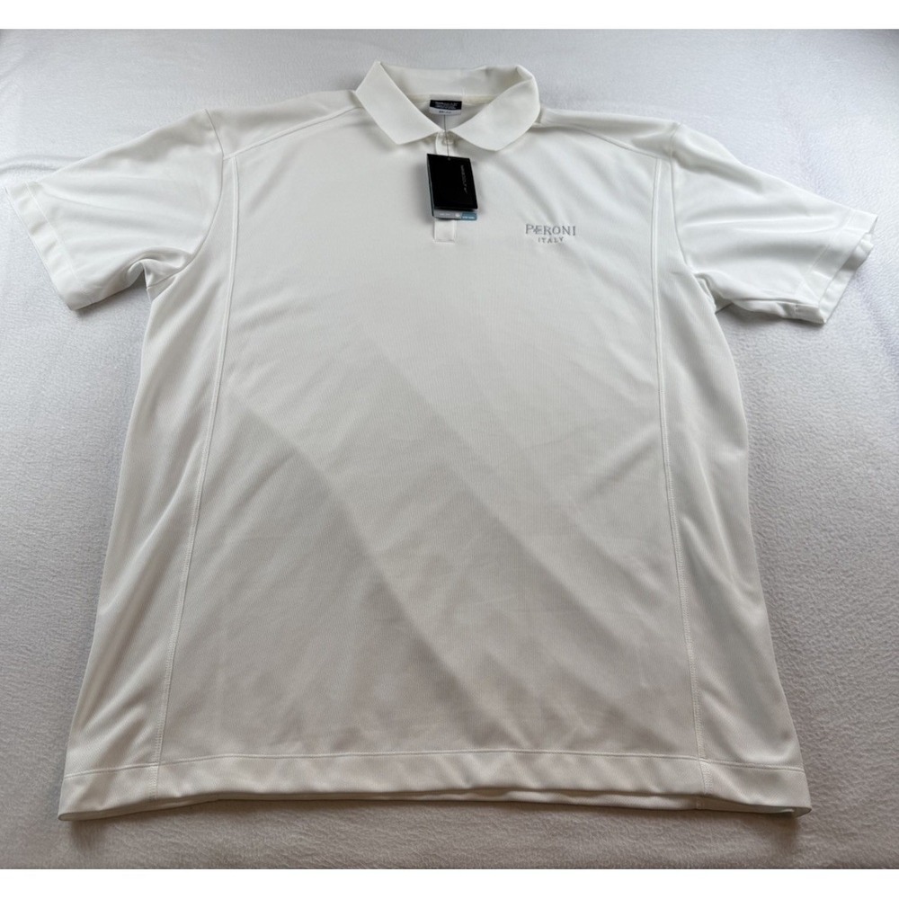 Nike Golf Dri Fit White Polo Peroni Italy Men's XXL NWT